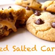 Stuffed Salted Caramel Chocolate Chip Cookies