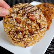 Dark Chocolate Almond Florentines - Lacey Cookies